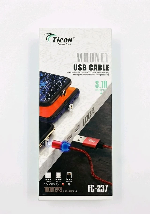Ticon 🧲 Ticon FC-237 V8 Magnetic Charging & Data Cable