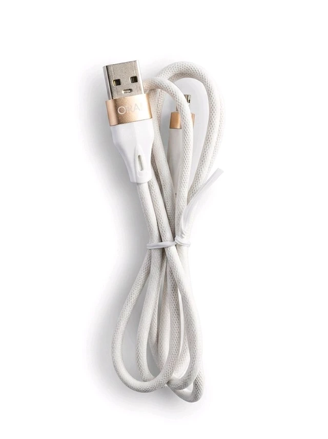 Ovista 3.1A Fast Charging Micro USB Data Cable (1 Meter, White & Gold)
