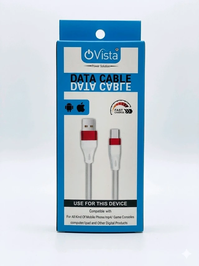 Ovista 3.1A Fast Charging Micro USB Data Cable (1 Meter, White & Gold)