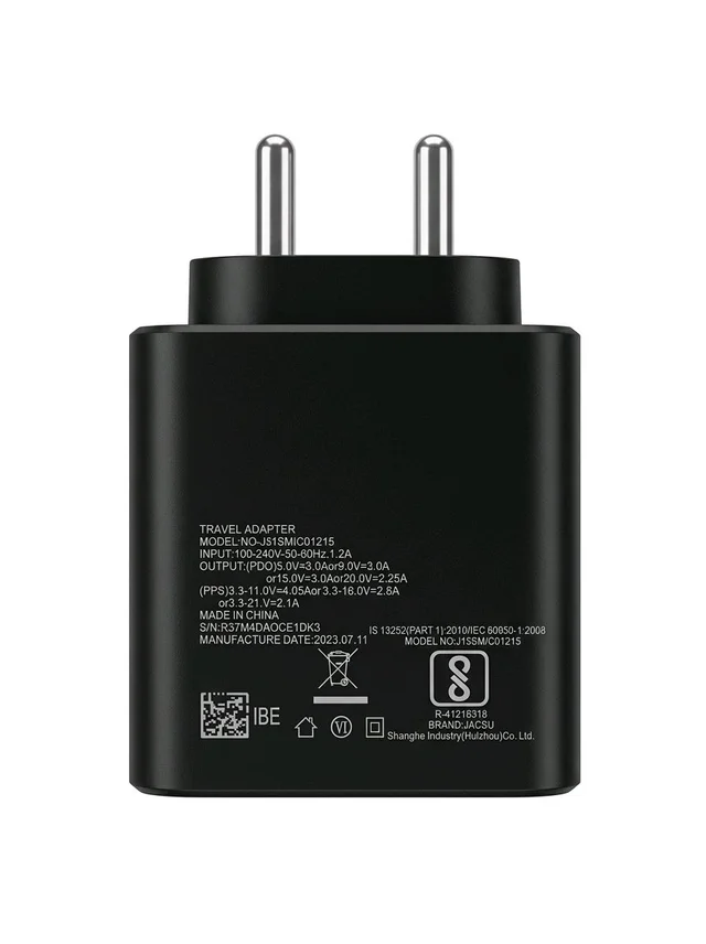 Generic 45W Super Fast Charging 2.0 Travel Adapter Combo | PD 3.0 & PPS Power Delivery | Includes 5A USB Type-C to Type-C Detachable Cable | High-Speed Charger for Premium Smartphones