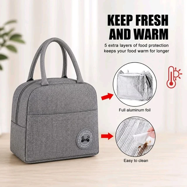 Lunch Box Carry Bag With Heat Installation (Colour And Design May Vary)