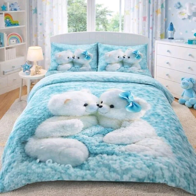 3D King Size Cartoon Character Bedsheets 