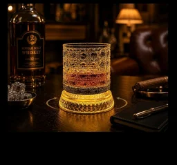 Whiskey Rotating Glass With Light