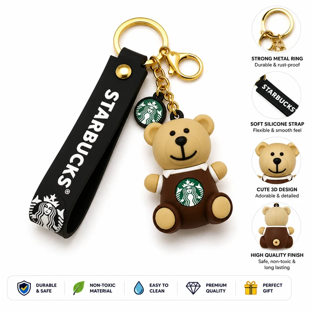 Starbucks Teddy Key Cain