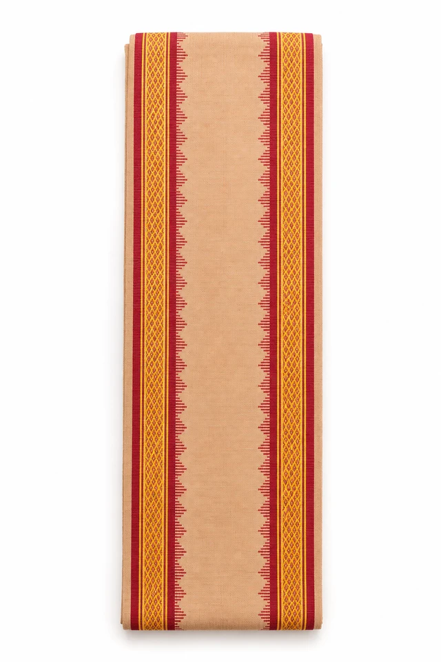 Uttorio Premium Pure Cotton Maroon & Gold Traditional Uttorio – 2 Meter