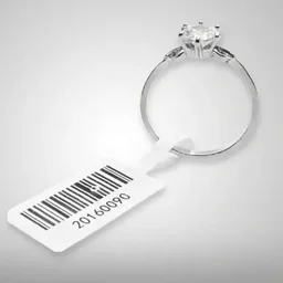 81mm x 12mm Jewellery Hallmark Labels | glossy | Non-Tearable Polyester | Black Print | Fully Self Adhesive | 3000 PCS Roll | Premium Jewellery Price Tags