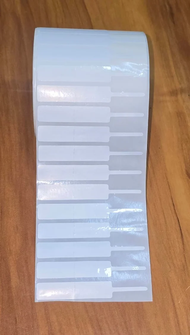 81mm x 12mm Jewellery Hallmark Labels | glossy | Non-Tearable Polyester | Black Print | Fully Self Adhesive | 3000 PCS Roll | Premium Jewellery Price Tags