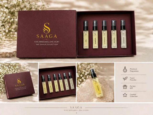 SAAGA POCKET PERFUME 10 ML EACH BOTTLE*GIFT PACK*