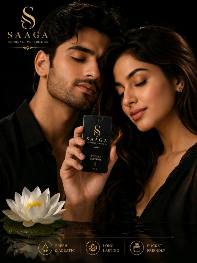SAAGA POCKET PERFUME INSPIRED BY JAIPUR HERITAY PACK OF 5 PIECES 20 ML EACH WITH PERMIUM POTALI BAG FREE
