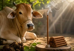 SAAGA COW DUNG DHOOP STICKS COMBO PACK OF 9 PCS IN 9 DIFFERENT FREGNANCE 100 GM EACH BOX