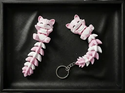 Fluffy Tail Cute Flexi Cat Keychain