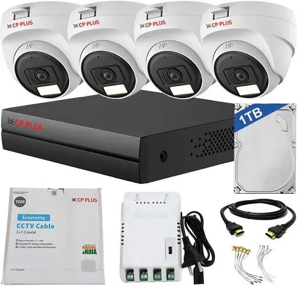 CP plus cctv camera 2dome 2bulet camera full set