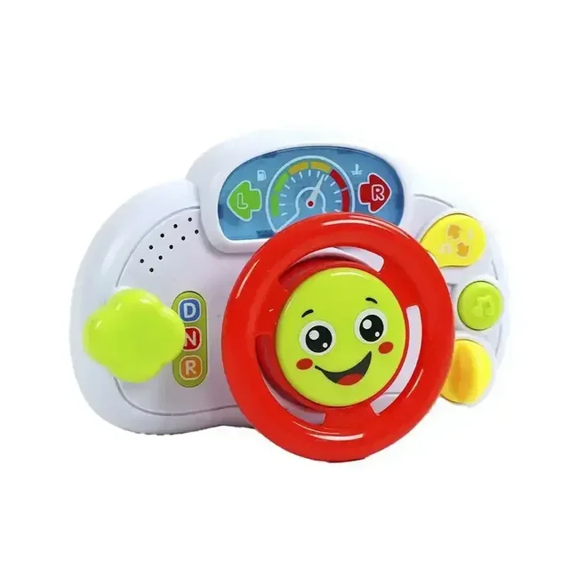 Musical Steering Wheel Toy – Smiley Face, Fun Sounds & Gear Lever