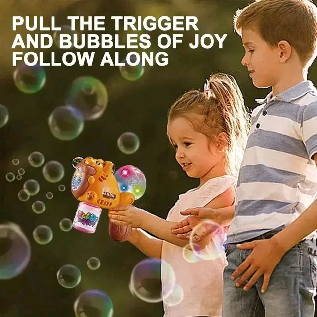Toys Squirrel Snowflake Bubble Gun - Musical Bubble Maker with Lights & music