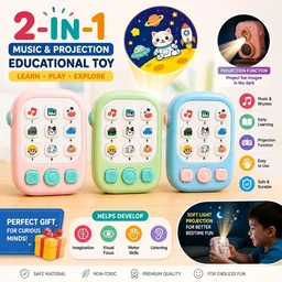 2-in-1 Music & Projection Educational Toy – Learning, Rhymes & Night Projection | Pack of 1