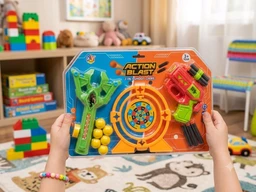 Ultimate Action Blast Play Set | 2-in-1 Indoor/Outdoor Shooting Game with Target Board