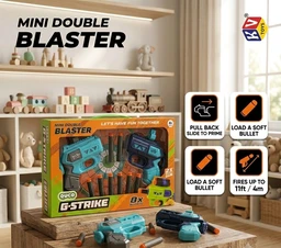 Mini Double Blaster G-Strike Set | 2-in-1 Soft Bullet Toy Guns with Target