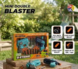 Mini Double Blaster G-Strike Set | 2-in-1 Soft Bullet Toy Guns with Target
