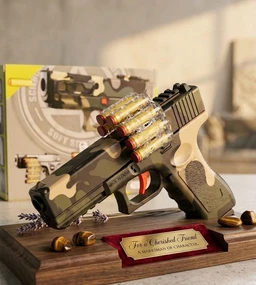 Camouflage Soft Bullet Toy Gun with Rotary Magazine – Safe Foam Dart Blaster