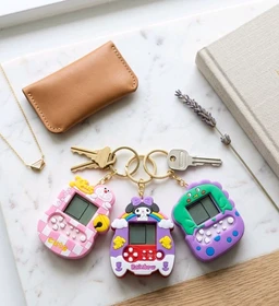 Pack Of 2- Playable Mini Tetris Game Console Keychain