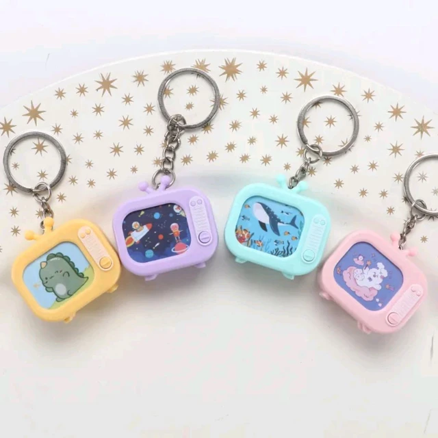 Manvik Toys Pack of 2 Cute Light-Up TV Keychains (Assorted Colors)