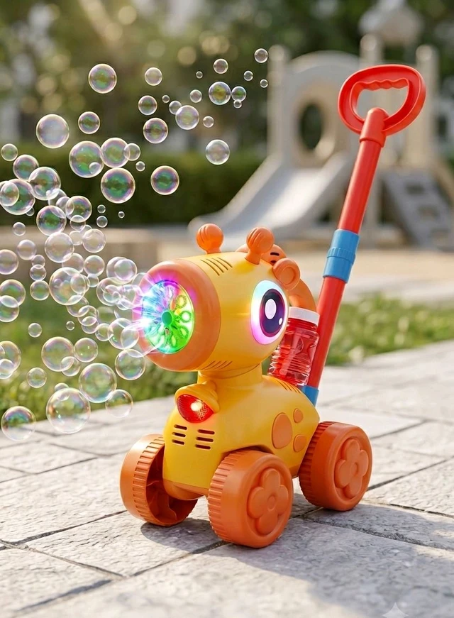 Giraffe Push & Walk Bubble Machine Toy