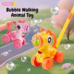 Giraffe Push & Walk Bubble Machine Toy