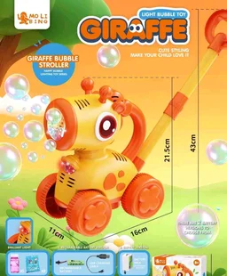 Giraffe Push & Walk Bubble Machine Toy