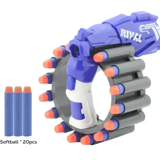 Super Shoot Soft Bullet Foam Blaster Wrist Gun , 20 Bullets Included
