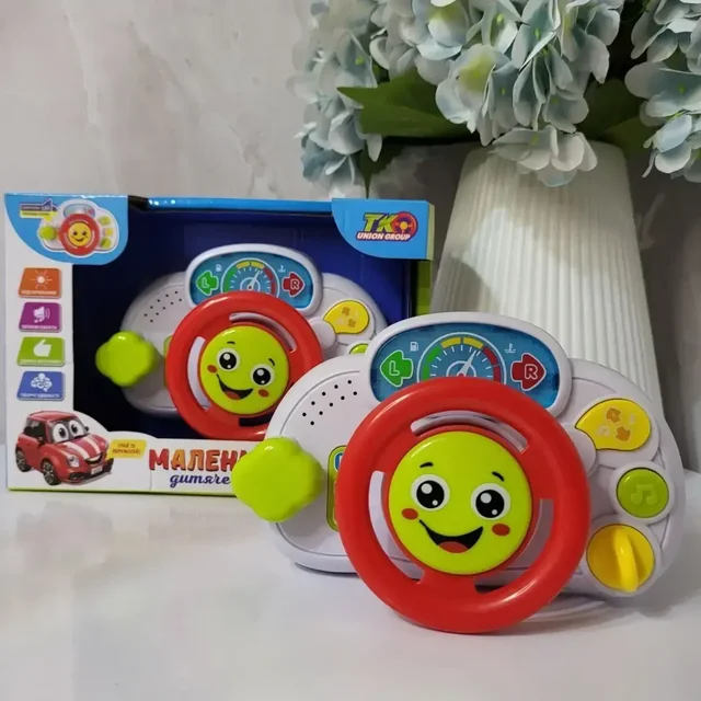 Musical Steering Wheel Toy – Smiley Face, Fun Sounds & Gear Lever