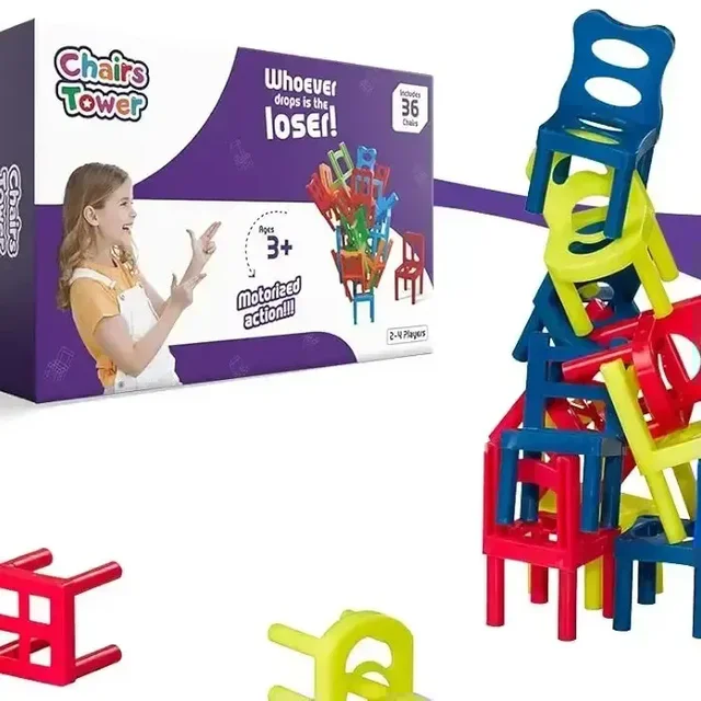 Chair Tower 36 Pieces Chair Stacking Balancing Game Of Kids