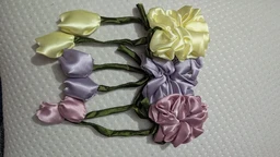 Hurrtale Multicolour Tulip Scrunchies Satin Tie Headband For Women - Pack Of 3
