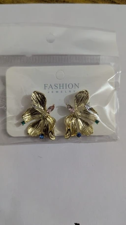 Golden Floral Jewel Earrings