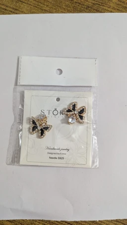 Noir Butterfly Crystal Earrings