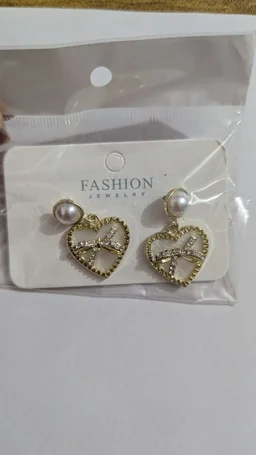Golden Pearl Bow Elegance Earrings