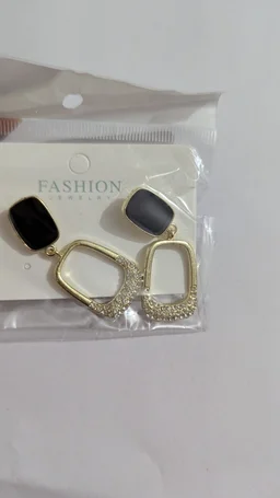 Noir Luxe Geometric Earrings