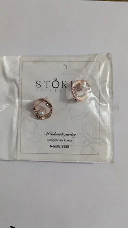 Rose Gold/White Pearl Halo Earrings