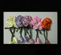 Hurrtale Multicolour Tulip Scrunchies Satin Tie Headband For Women - Pack Of 5