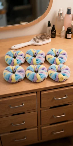Multicolor Shade Scrunchies Set For Women - Pack Of 8