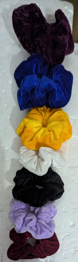 Multicolour Velvet Scrunchies For Women- Pack of 4