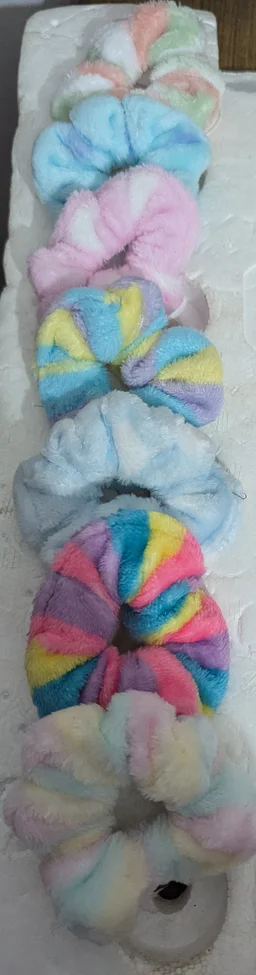 Multishade Multicolour Velvet Scrunchies For Women- Pack of 4