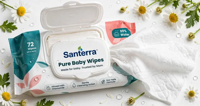 Santerra Pure Baby Wipes- Set of 7