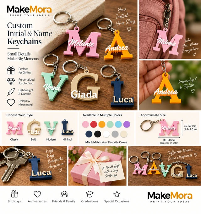 Custom Initial & Name Keychain