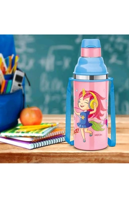 Milton Kool Stunner 400 Kids Insulated Inner Steel With Straw Sipper Bottle Pink
