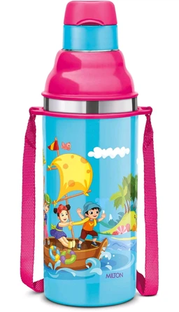 Milton Kool Stunner 400 Kids Insulated Inner Steel With Straw Sipper Bottle Blue