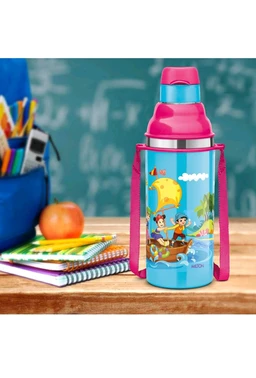 Milton Kool Stunner 400 Kids Insulated Inner Steel With Straw Sipper Bottle Blue