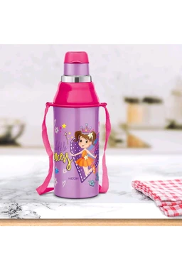 Milton Kool Steelight 400 Kids Inner Steel Insulated Sipper Bottle With Straw Pink