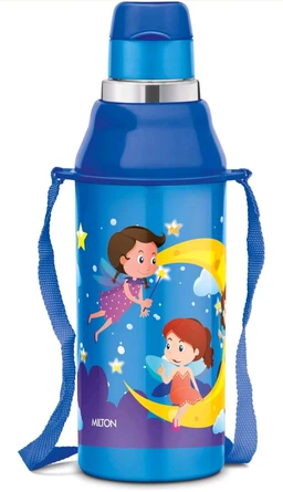 Milton Kool Steelight 400 Kids Inner Steel Insulated Sipper Bottle With Straw Blue