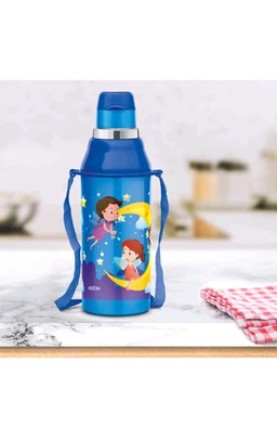 Milton Kool Steelight 400 Kids Inner Steel Insulated Sipper Bottle With Straw Blue