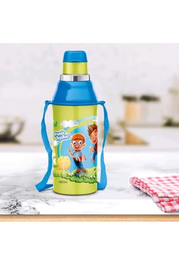 Milton Kool Steelight 400 Kids Inner Steel Insulated Sipper Bottle With Straw Green
